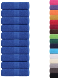 vidaXL Seiftücher 10 Stk. Blau 30x30 cm 360 g/m² 100% Baumwolle 136706