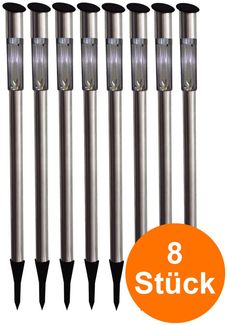 Solarleuchten Garten 8er Set Edelstahl Weg Solarlampe Außen Außenleuchte Solar