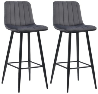 Ofcasa Barhocker Samt Barstuhl (2er Set), Bistrohocker Tresenhocker mit Metall Fußstütze, Sitzhöhe 65cm