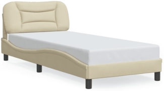 vidaXL Bettgestell mit LED ohne Matratze "Hvar" Creme 80x200 cm Stoff 3213667