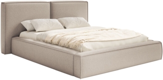 Selsey 'Tilves' Polsterbett 160x200 mit Bettkasten, Lattenrost, Chenille, beige