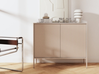 Beautysofa Kommode NOTO 100 cm mit 2 Türen, Push-to-Open (Farbe Cashmere, Modernes Design)