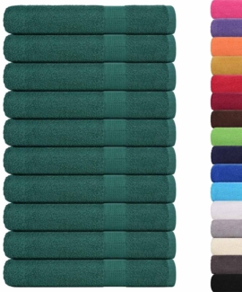 vidaXL Saunatücher 10 Stk. Grün 80x200 cm 360 g/m² 100% Baumwolle 136865