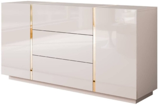 yourhouse24 Kommode ONYX Kaschmir goldenen Beinen Sideboard Push-Open / Goldgriffe 158 cm