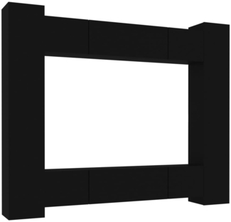 vidaXL 8-tlg. TV-Schrank-Set Schwarz Holzwerkstoff [3114231]