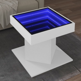 vidaXL LED-Couchtisch Weiß 50x50x45 cm Holzwerkstoff 847560