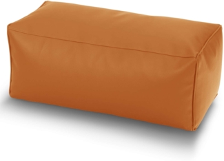 Green Bean® Sitzhocker aus Kunstleder - Pouf mit EPS Perlen Füllung - 70 x 33 x 28 cm - perfekte Ergänzung zum Sitzsack - Cognac