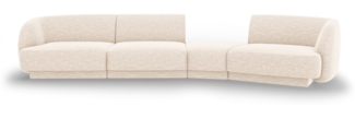 Micadoni Modulares Sofa Miley 4-Sitzer Rechts Chenille Eden Elfenbein