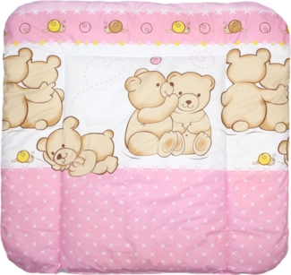 Baby Auflage Wickelauflage - BÄRCHEN ROSA - 70x50 cm 70x70 cm 70x85 cm Wickeltischauflage 70x50 cm