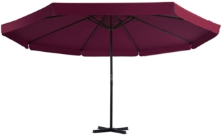 vidaXL Sonnenschirm mit Aluminium-Mast 500 cm Bordeauxrot 44476