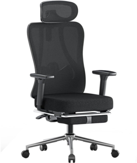 Hbada P3 Bürostuhl Ergonomisch Verstellbar Lordosenstütze Fußstütze Schwarz