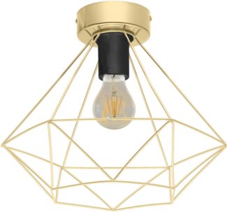 Eglo 43678 Deckenleuchte TARBES E27 1X40W Stahl messing-gebürstet H:27,5cm Ø32,5cm dimmbar