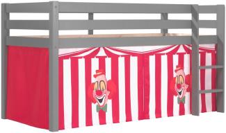 Spielbett >PINO< in Kiefer massiv grau lackiert - 210x114x106 (BxHxT)