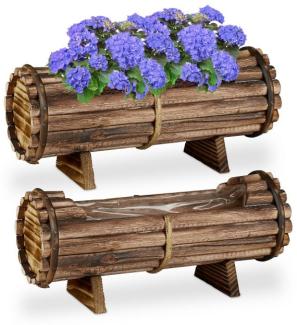 Blumenkasten Holz 2er Set