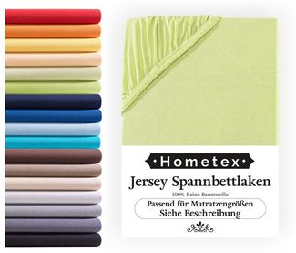 Hometex Premium Textiles Spannbettlaken für Topper bis 10cm Steghöhe, Jersey, Gummizug: Rundumgummizug, ideal für Boxspringbett Topper, 100% reine Baumwolle