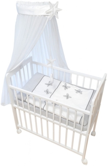 Baby Beistellbett – mit Bio-Bettwäsche, Matratze & Rollen (Set)