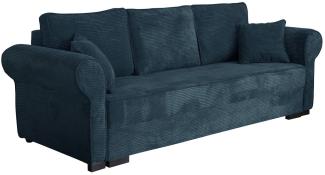 Mirjan24 'Olimpia' Schlafsofa mit Bettkasten, Cord, 92 x 92 x 234 cm, Blau