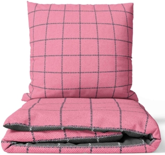 Leonado Vicenti Bettwäsche Baumwolle 135x200, 155x200, 155x220, 200x200, 200x220 oder 240x220, Renforcé, 2 teilig, kariert und zweifarbig mit Reißverschluss