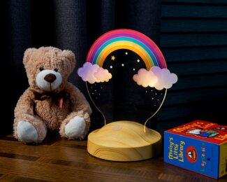 Geschenkelampe LED Nachttischlampe Regenbogen UV Druck 3D Nachtlicht Taufgeschenk, Leuchte 7 Farben fest integriert, Geburtstagsgeschenk für Freunde, Mädchen, Jungen, Babys, Geschenk für Ostern