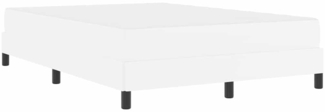 vidaXL Bett mit Matratze Reinweiß 140 x 190 cm Kunstleder 3398629