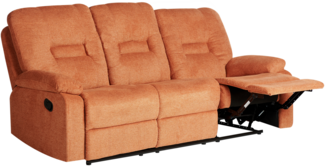 3-Sitzer Sofa orange manuell verstellbar BERGEN