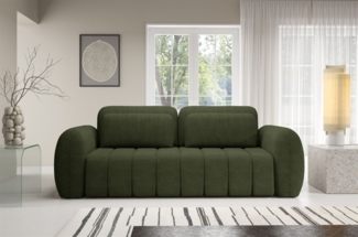 Sofa 3-Sitzer mit Schlaffunktion CARIA in Stoff Quelle Grün