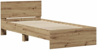 vidaXL Bettrahmen mit Kopfteil Artisan-Eiche 90 x 190 cm Holzwerkstoff 871658