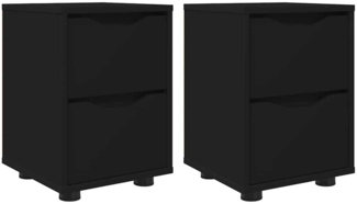 vidaXL Nachttische 2 pcs Schwarz 30,5 x 30 x 43 cm Holzwerkstoff 888800