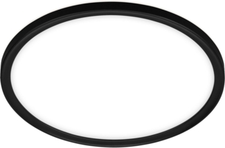 BRILONER Leuchten – LED Bad Deckenleuchte mit Backlight, IP44 LED Badezimmerlampe, ultraflach, neutralweißes Licht, Schwarz, 290x35 mm (DxH)
