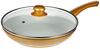 Genius - Cerafit Gold Pfanne Ø24 + Glasdeckel Keramik-Pfanne Bratpfanne