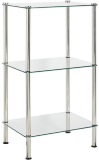 Glasregal Badorganizer elegante Duschablage 3 Ebenen mDesign silber/durchsichtig