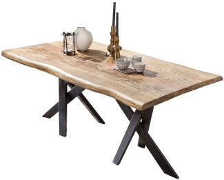 TABLES&CO Tisch 220x100 Mango Natur Metall Schwarz