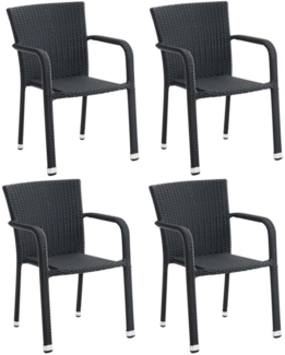 CLP 4er Set Stapelstühle Leonie,schwarz