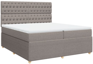 vidaXL Boxspringbett mit Matratze Taupe 200x200 cm Stoff 3292174