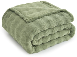Wohndecke Kuscheldecke 150x200 weiß, Fleecedecke weich, Topfinel, dicke Decke, Wolldecke Sofadecke, luxuriös gestreift Muster