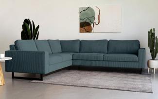 Places of Style Ecksofa Pinto, 250/290 cm, langer Schenkel, XXL, Ottomane, Cord, Feincord, Luxus-Microfaser Leder und Chenille