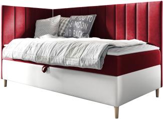 Boxspringbett Chapeni 'Junior 3' rot 90 x 200 cm Links