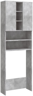 vidaXL Waschmaschinenschrank Betongrau 64 x 25,5 x 190 cm [808426]