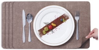 Simurq Platzset Abwaschbar - Beidseitig Nutzbare und Rutschfeste Tischsets, (Platzdeckchen Tischuntersetzer, 4-St, Set mit 4 oder 6 Tischsets), Tischdeko für Esszimmer und Küche