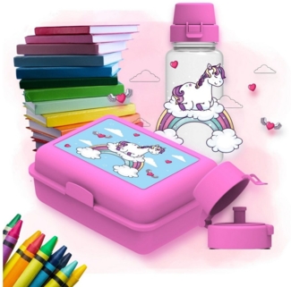 elasto Thermoflasche Schulset für Mädchen & Jungs Brotdose & Trinkflasche für Kinder