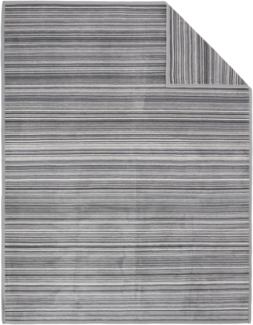 IBENA 'Malang' Wohndecke, mit filigranen Streifen, Jacquard, Grau, 150x200 cm