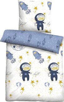 biberna 0004647 Feinbiber-Bettwäsche, eisblau, 1x 135x200 cm + 1x 80x80 cm