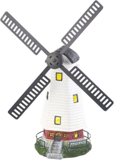Solar-Windmühle 50cm LED Windrad Beleuchtung Garten Leuchte Landhaus Gartendeko