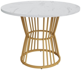 OKWISH Esstisch mit Stahlrahmen (Schreibtisch, Arbeitstisch, 1-St, mit stabilen Stahlrahmen), Geeignet für Küche, Esszimmer, Wohnzimmer