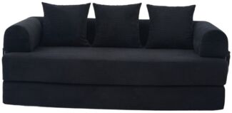 LVHOM Loungesofa faltbar mit Schlaffunktion, Stabil-/abnehmbarer Außenrahmen aus Metall, frei kombinierbar, Liege- oder Klappsofa, 3 Kissen, Hochelastischer Schaumstoff, weicher Cordstoff, Praktische Seitentaschen zur Aufbewahrung, Ideal für flexible R...