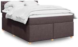 vidaXL Boxspringbett mit Matratze Dunkelbraun 140x200 cm Stoff 3289013