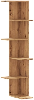 vidaXL Wand-Eckregal Artisan-Eiche 36,5x36,5x140 cm Holzwerkstoff 852635