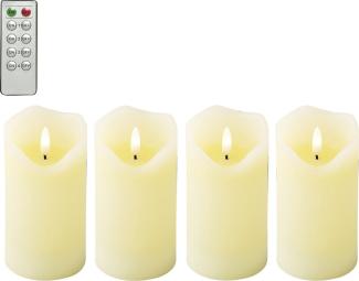 Kaemingk LED Kerze Wachs 4 Stück Indoor 13 cm creme