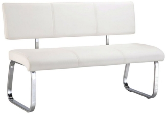 IDIMEX Essbank VILAS, Essbank mit Rückenlehne gepolstert für 3 Personen, Kunstleder weiß