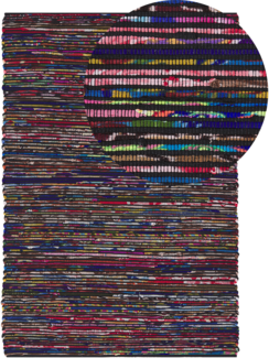 Teppich bunt-schwarz 140x200 cm Kurzflor BARTIN